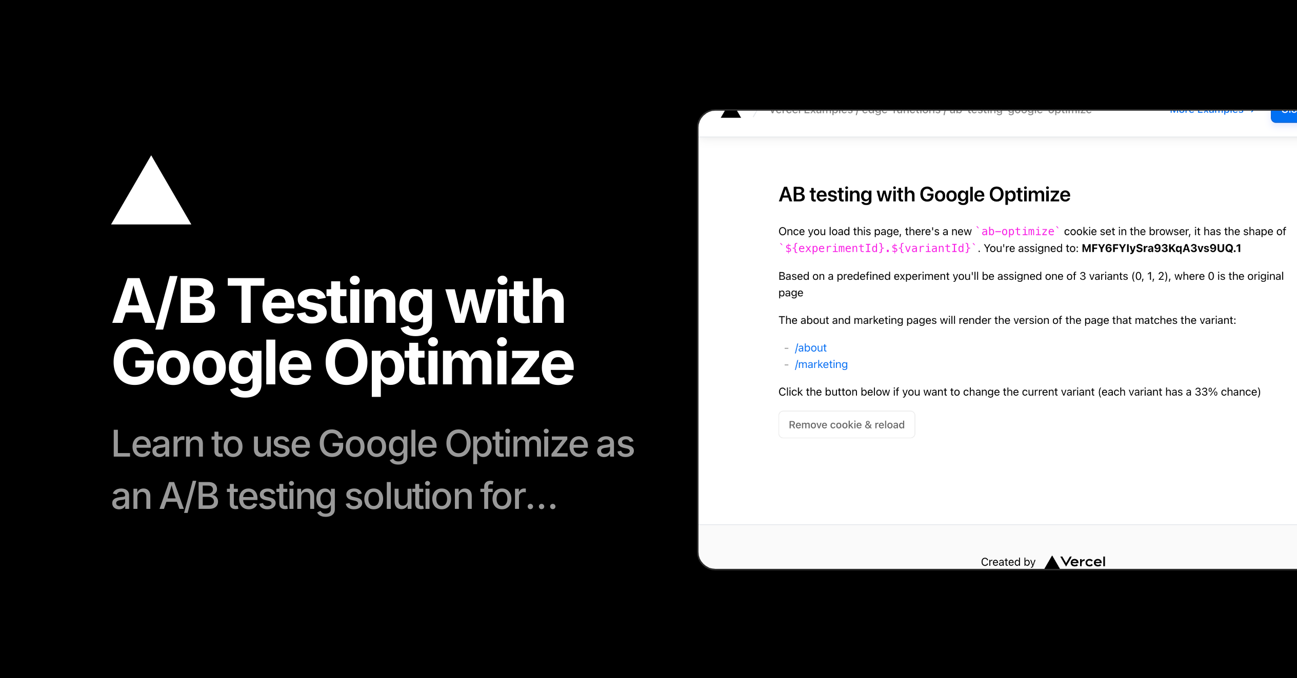 A/B Testing With Google Optimize – Vercel