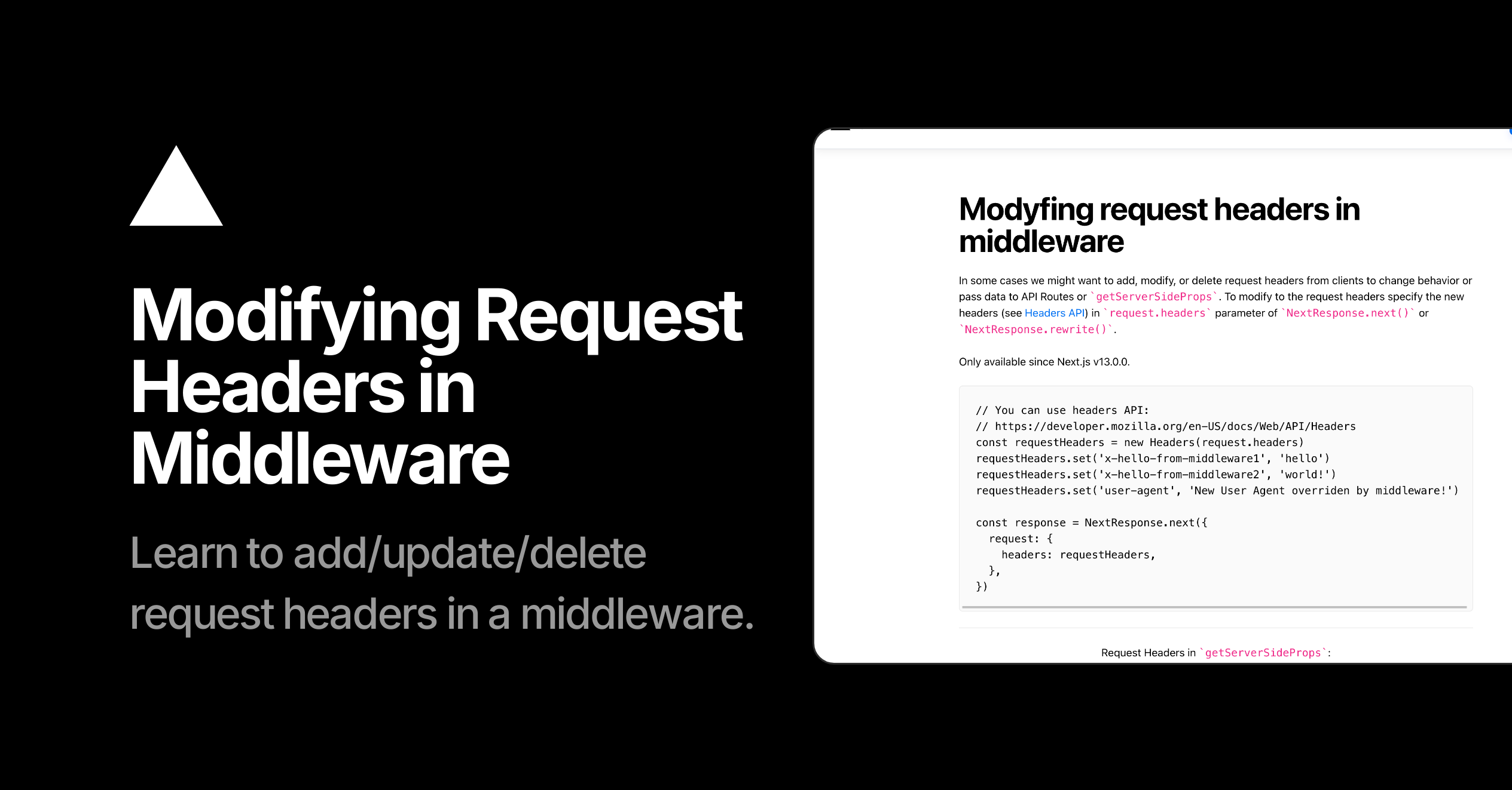 Modifying Request Headers In Middleware Vercel