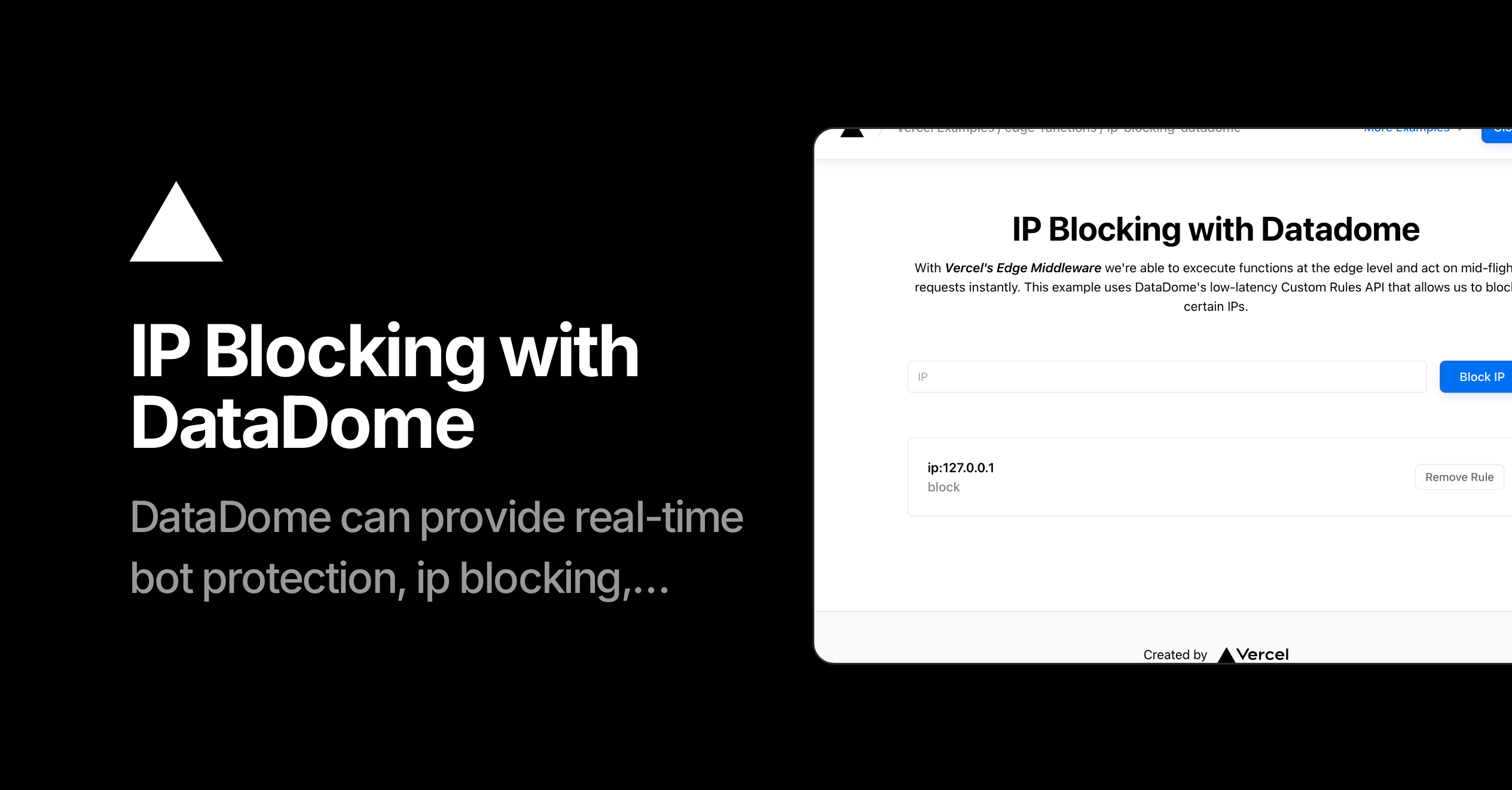 IP Blocking with DataDome – Vercel