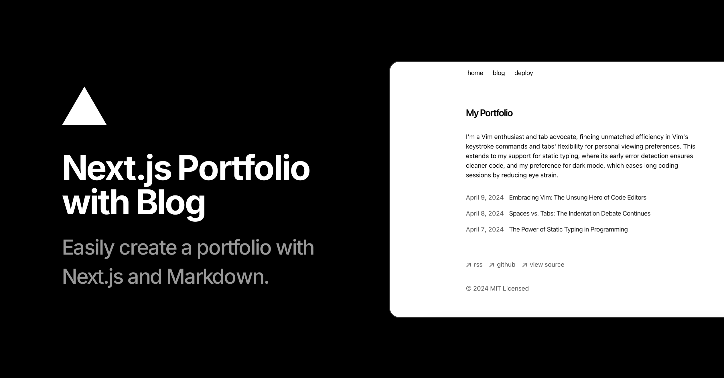 Next.js Portfolio with Blog Vercel