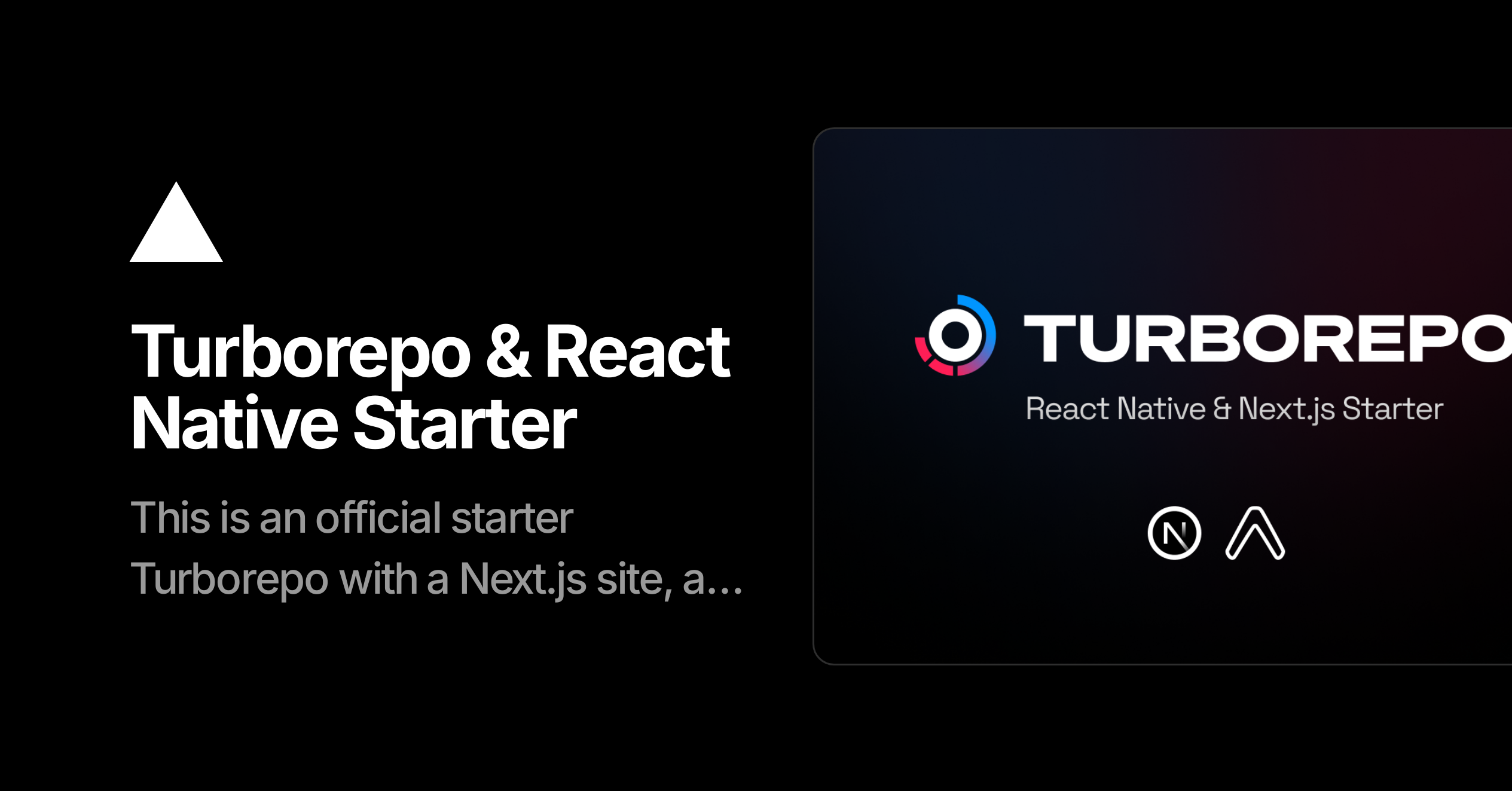 Turborepo & React Native Starter – Vercel